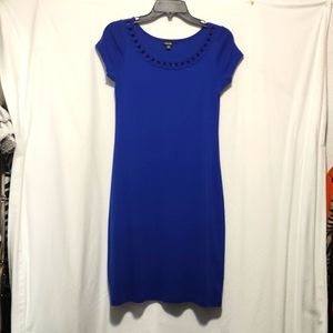 Royal blue knit dress